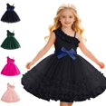 thumbnail image 1 of Bmisegm Girls Dress One Shoulder Spaghetti Strap Ruffle Accent Big Bow Waist 3D Butterfly A Line Tutu Party Dress for Girls 7-8 Years, 1 of 8