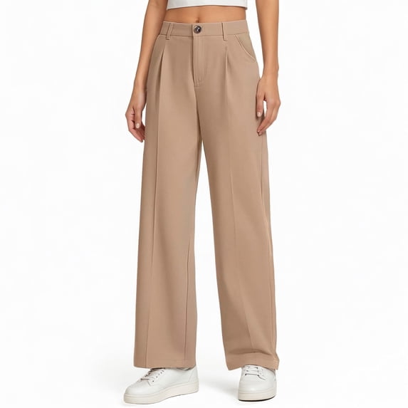 Bmisegm Girls Dress Pants Wide Leg for Girls Preppy Clothes Size 5-14 Years Girl'S Trousers 5-14Y Khaki,9-10 Years