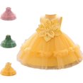 thumbnail image 1 of Bmisegm Girls Dresses Sleeveless Round Neck 3D Big Flower Bodice Ruffled Hem Tutu Skirt Carnival Party Toddler Dress 9-12 Months, 1 of 6