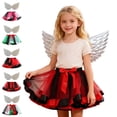 thumbnail image 1 of Bmisegm Girls Halloween Kids Layered Mesh Tutu Carnival Dance Skirt with Wings Skirts for Girls 4-6 Years, 1 of 5