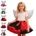 thumbnail image 1 of Bmisegm Girls Halloween Kids Layered Mesh Tutu Carnival Dance Skirt with Wings Skirts for Girls 6-8 Years, 1 of 5