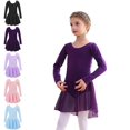 thumbnail image 1 of Bmisegm Girls Leotards for Dance Long Sleeve Round Neck Leotard with Attached Tutu Skirt Ballet Practice Toddler Dress 2-3 Years, 1 of 9