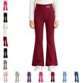 thumbnail image 1 of Bmisegm Girls Pants High Waist Lightweight Knit Yoga Trousers for Play and Everyday Comfort with Soft Breathable Workout Pants,02_,5-6 Years, 1 of 5