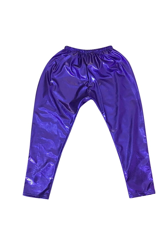 Girls Pants Kids Boys Metallic Harem Dance Loose Fit for Modern Hop Street Dancewear Trousers for Girls 4-10Y Blue,3-4 Years