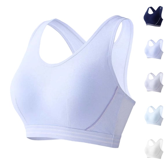 Bmisegm Girls Sports Bra High Support Workout Top for 12-18 Years Daily Bra for Girls Light Blue 15-16Years