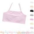 thumbnail image 1 of Bmisegm Girls Sports Bra Seamless Crop Top Training Bra Camisole for Tweens Daily Wear Girls Underwear 8-14Y 01_Pink,10-14 Years, 1 of 9