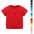 thumbnail image 1 of Bmisegm Girls Tops Toddler Kids Boys Girls Classic Crewneck Short Sleeve Basic Summer Casual Tee Boys T Shirts Red 7-8 Years, 1 of 9