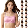 thumbnail image 1 of Bmisegm Girls Training Bra Seamless Half Camisole Lace Breathable Vest Top for Tweens Girls Underwear 7-12Y 01_Pink,7-12 Years, 1 of 6