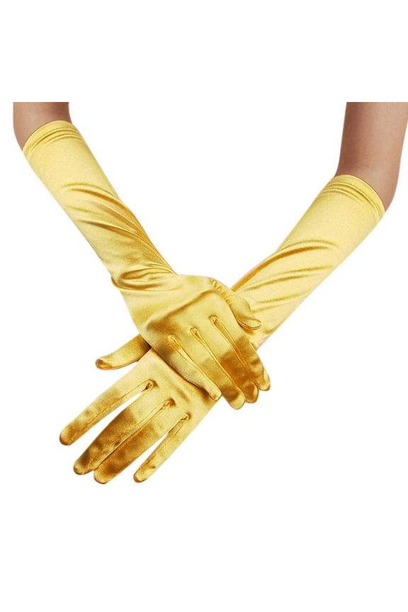 Gloves Womens Prom Opera Gloves Satin Wedding Long Bridal Evening Party Gloves/Mittens Gloves Mittens Yellow