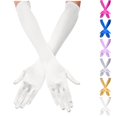 thumbnail image 1 of Bmisegm Gloves for Women Elbow Length Bridal Satin Dance 1920s Opera Long Finger Halloween Accessories Beige, 1 of 5