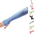 thumbnail image 1 of Bmisegm Gloves for Women Ladies Girls High Elasticity Fishnet Fingerless Long Party Club Dance Accessories Blue, 1 of 1