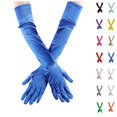 thumbnail image 1 of Bmisegm Gloves for Women Opera Dance Elbow Length Finger 1920s Bridal Long Satin Formal Party Accessories Blue, 1 of 4