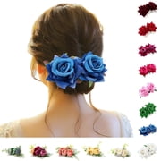 Bmisegm Hair Comb Rose Fascinator Hair Clip with Teeth Bohemian Bride Wedding Graduation Hair Accessories for Women One Size