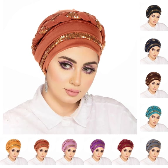 Bmisegm Hair Scarf for Women Embroidered Turban Hat Detailing Stylish Headwrap Daily Fashion Womens Headbands Hats Watermelon Red_003