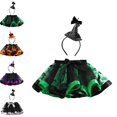 thumbnail image 1 of Bmisegm Halloween Clothes Layered Mesh Tutu Skirt with Bow for Holiday Dance Performance Party Girls Skirt 2-3 Years, 1 of 4