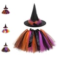 thumbnail image 1 of Bmisegm Halloween for Kids Girls Layered Mesh Tutu Cosplay Skirt with Witch Hat Skirts for Girls 3-5 Years, 1 of 6
