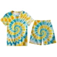 thumbnail image 1 of Bmisegm Kids 4th for July Outfit Printed Short Sleeve Tee and Bottoms Set Soft Breathable Summer Playwear Patriotic Shorts Set Yellow 3-4 Years, 1 of 6