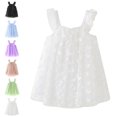 thumbnail image 1 of Bmisegm Kids Dress Holiday Spaghetti Strap Dress 3D Butterfly Applique Flowy A Line Skirt Casual Toddler Dress 18-24 Months, 1 of 5