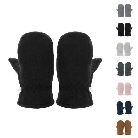 Bmisegm Kids Gloves Soft Thermal Baby Toddler Mittens Enhanced Comfort Cold Weather Outdoor Play Black L