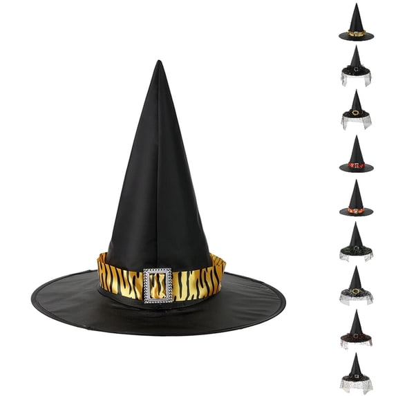 Bmisegm Kids Halloween Witch Hat Black Oxford Fabric Party Toddler Hats Boys Girls Wizard Headdress Cosplay