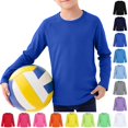 thumbnail image 1 of Bmisegm Kids Long Sleeve Shirts Breathable Mesh Raglan Tee for Boys Girls Lightweight Rash Guard Sports T Shirt for Toddler Youth Boys Shirt Dark Blue 7-8 Years, 1 of 6
