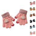 thumbnail image 1 of Bmisegm Kids Winter Gloves Kid Children Stretchy Knit Cold Weather Warm Gloves Pink, 1 of 4