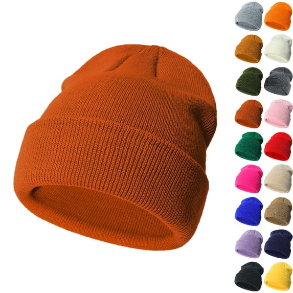 Bmisegm Kids Winter Hat Children Soft Knit Unisex Kids Boys Girls Warm Orange2