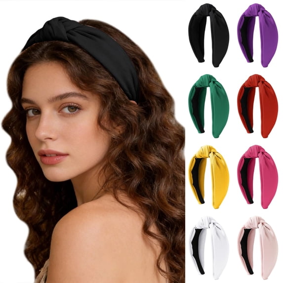 Bmisegm Knotted Headbands for Women Wide Turban Headband Non Yoga Exercise Cloth Hair Hair Bands Accessories Black