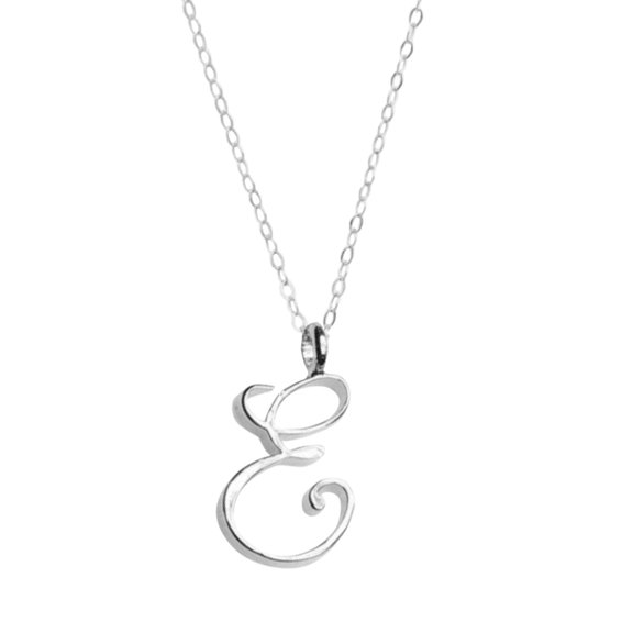 Bmisegm Ladies Classic Silver 26 English Letter Initials Clavicle Chain Pendant Necklace Necklaces & Pendants E