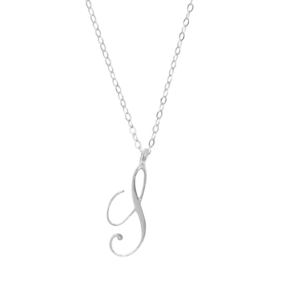 Bmisegm Ladies Classic Silver 26 English Letter Initials Clavicle Chain Pendant Necklace Necklaces & Pendants S