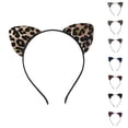 thumbnail image 1 of Bmisegm Leopard Cat Ears Headbands Glitter Flocking Cat Ear Headband for Woman Party Supplies Beige, 1 of 4