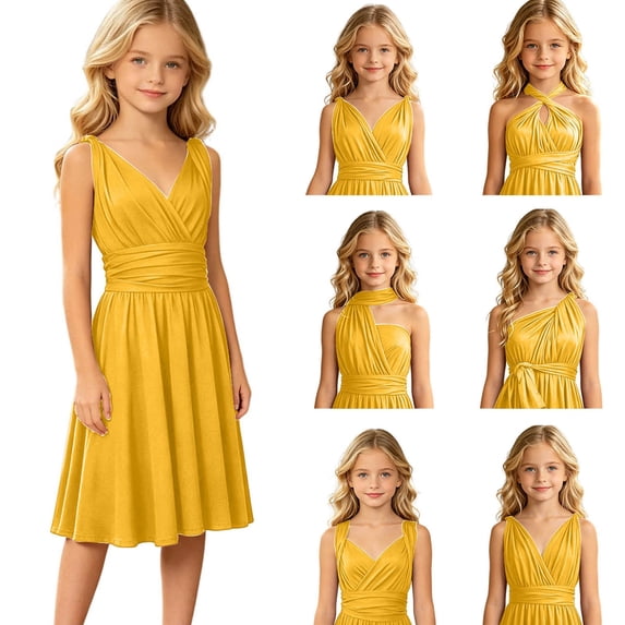 Bmisegm Little Girl Dresses Convertible Daughter Matching Party Gown for Show Princess Flower Girl Dress