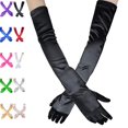 thumbnail image 1 of Bmisegm Long Gloves for Women Over Elbow Solid Color Smooth Finish Halloween Party Stage Halloween Gloves Black One Size, 1 of 3