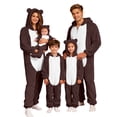 thumbnail image 1 of Bmisegm Matching Family Christmas Pajamas Cute Bear Ear Hooded Zippered Jumpsuit Long Sleeve Cozy Warm Sleepwear for Men, 1 of 5