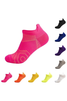 Mens Ankle Socks Outdoor Sports Fitness Running Thin Shallow Cut Summer Breathable Quick Drying Boat Socks for Men and Women Pink