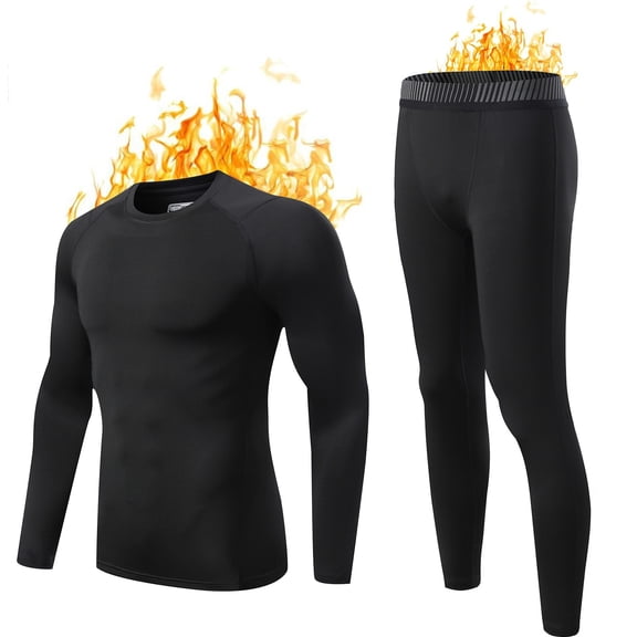 Bmisegm Mens Thermal Underwear Mens Thickening and Quick Heating Clothing Pant Set Thermal Underwear for Women Black S