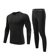 Bmisegm Mens Thermal Underwear Mens Thickening and Quick Heating Clothing Pant Set Thermal Underwear for Women Black XXL