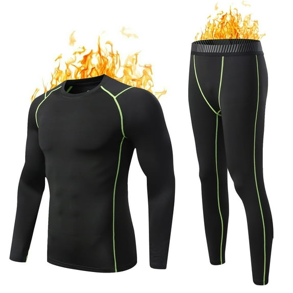 Bmisegm Mens Thermal Underwear Mens Thickening and Quick Heating Clothing Pant Set Thermal Underwear for Women Green XL