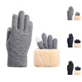 thumbnail image 1 of Bmisegm Mens Winter Warm Gloves Woolen Knitted Touchscreen Winter Thickened Outdoor Cold Proof Warm Mittens Grey, 1 of 4