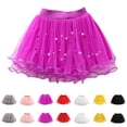 thumbnail image 1 of Bmisegm Mesh Skirt Spring Children's with Nailed Beads Puffy Base Skirt for Girls Cute Skirts 01_Purple,9-10 Years, 1 of 3