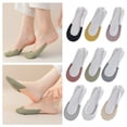 thumbnail image 1 of Bmisegm No Show Socks Womens Ice Silk Low Cut Liner Half Toe Open Heel with Transparent Elastic Band on Socks for Women White_003, 1 of 6