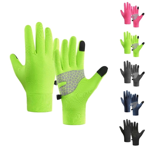 Bmisegm Outdoor Sport Gloves for Kids Parent Child Autumn Cold Season Children Sports Running Touchscreen Toddler Winter Gloves Lined Mittens Green XL