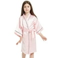 thumbnail image 1 of Bmisegm Pajamas for Kids Summer Real Silk Robe Bathrobe Performance Nightgown Sleepwear for Boys Girls欧美 Style Girls Pajama Set Pink 7-8 Years, 1 of 4