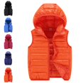 thumbnail image 1 of Bmisegm Puffer Vest Kids Boys Girls Zip-Up Hooded Sleeveless Quilted Padded Solid Vest Outerwear Winter Coats for Girls, 1 of 5