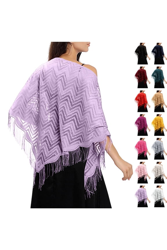 Shawl Wraps for Women Elegant Lace Triangle Shawl Bridal Wedding Evening Gown Formal Party Versatile Wrap Light Purple