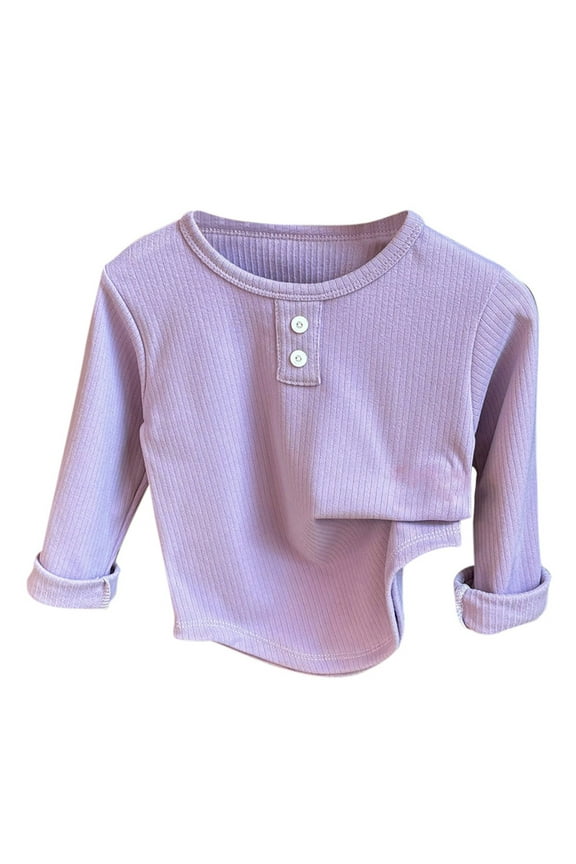 Shirt Kids Childrens Undershirt Autumn Round Neck Long Sleeve Shirt Girls Warm Underwear Base Layer Top For Baby Boy Girls Long Sleeve Tops 3-4 Years 110