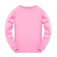 thumbnail image 1 of Bmisegm Shirt Kids Toddler Boys Girls Long Sleeve Solid Prints Nightwear T-Shirt Tops Comfortable Sleepwear Girls Long Sleeve Shirts 11-12 Years 170, 1 of 1