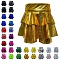 thumbnail image 1 of Bmisegm Skorts for Girls High Waist Shiny Tiered Cake Skort with Built in Shorts for Carnival Dance Party Performance Girls Skirt 11-12 Years, 1 of 3