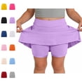 thumbnail image 1 of Bmisegm Skorts for Girls High Waist Sport Skort with Built in Shorts for Tennis Cheerleading Daily Wear Back to School Supplies for Girls 5-6 Years, 1 of 6
