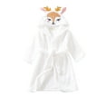 thumbnail image 1 of Bmisegm Sleepwear Kids Childrens Long Sleeve Cartoon Deer Print Flannel Hooded Warm Robe Sleepwear Pajamas Bathrobe Homewear Toddler Boy Pajamas White 3-4 Years, 1 of 3